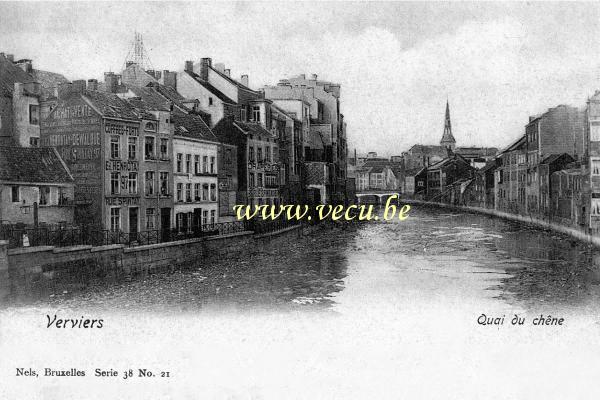 ancienne carte postale de Verviers Quai du Chêne