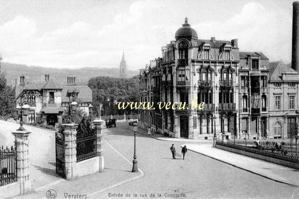 ancienne carte postale de Verviers Entrée de la rue de la Concorde