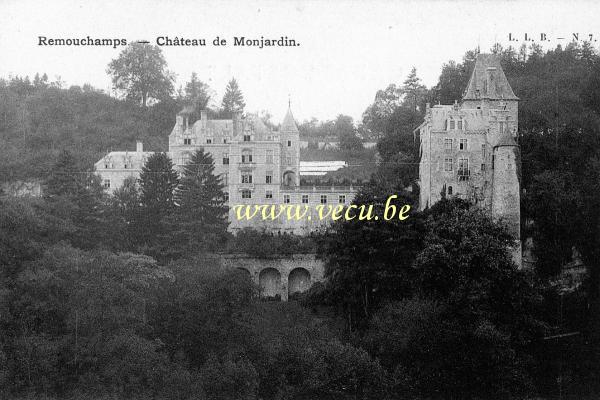 ancienne carte postale de Remouchamps Château de Monjardin
