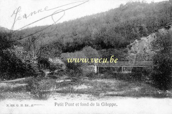 ancienne carte postale de La Gileppe Petit Pont et fond de la Gileppe