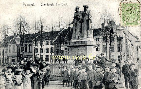 postkaart van Maaseik Standbeeld Van Eyck