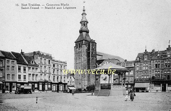 ancienne carte postale de Saint-Trond Marché aux légumes