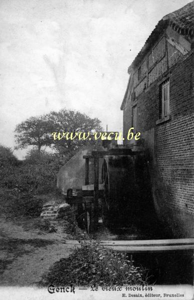 ancienne carte postale de Genk Le vieux moulin