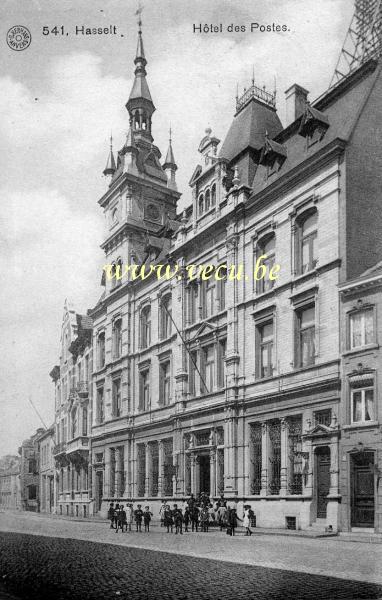 ancienne carte postale de Hasselt Hôtel des Postes