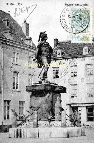 ancienne carte postale de Tongres Statue Ambiorix