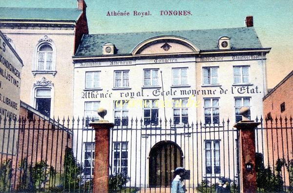 ancienne carte postale de Tongres Athénéee royal