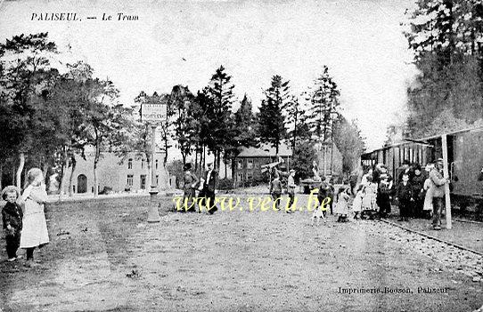 ancienne carte postale de Paliseul Le Tram