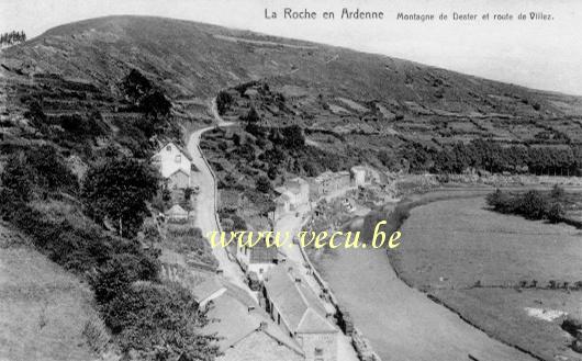 ancienne carte postale de Laroche Montagne de Dester et route de Villez.