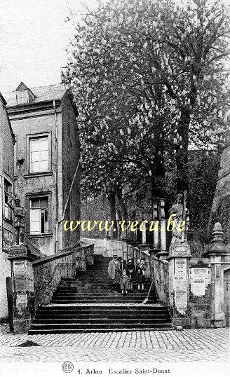 ancienne carte postale de Arlon Escalier Saint-Donat