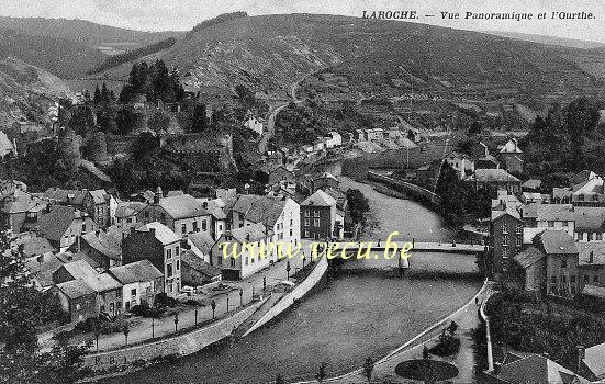 ancienne carte postale de Laroche Vue panoramique et l'Ourthe