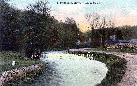 ancienne carte postale de Poix-St-Hubert Route de Smuid
