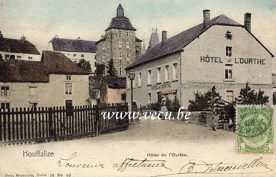 ancienne carte postale de Houffalize Hôtel de l'Ourthe