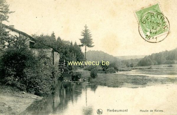 ancienne carte postale de Herbeumont Moulin de Naives