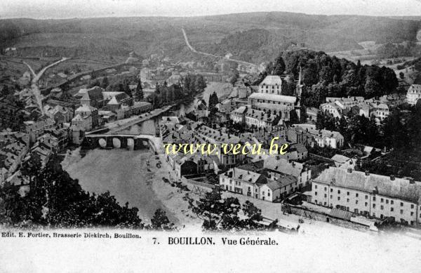 ancienne carte postale de Bouillon Vue générale
