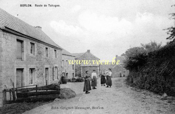 ancienne carte postale de Borlon Route de Tohogne