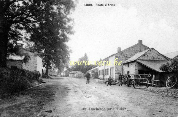 ancienne carte postale de Libin Route d'Arlon