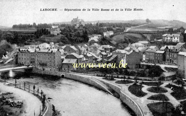 ancienne carte postale de Laroche Séparation de la ville basse et de la ville haute