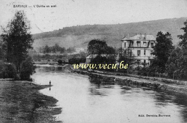ancienne carte postale de Barvaux-sur-Ourthe L'Ourthe en aval