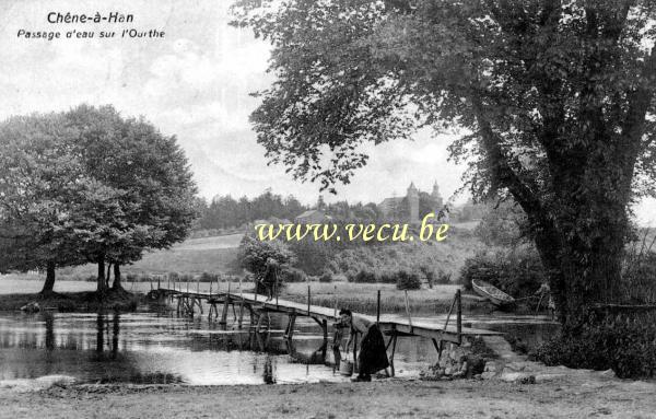 ancienne carte postale de Durbuy Chêne à Han - Passage d'eau sur l'Ourthe
