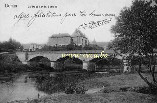 ancienne carte postale de Dohan Le pont sur la Semois
