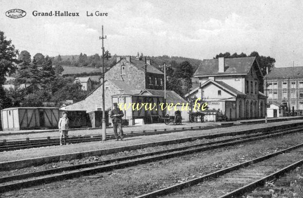 ancienne carte postale de Grand-Halleux La Gare