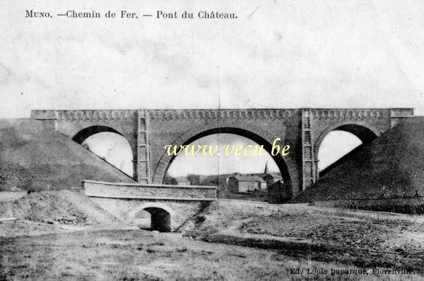 ancienne carte postale de Muno Chemin de fer - Pont du Château