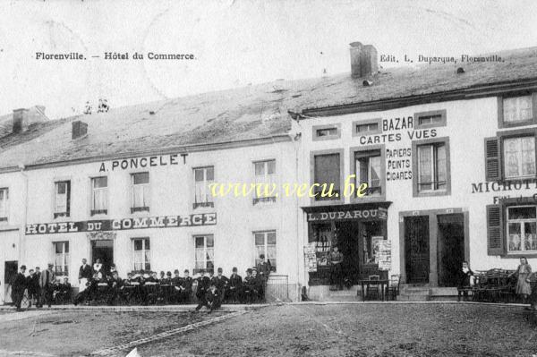 ancienne carte postale de Florenville Hôtel du commerce
