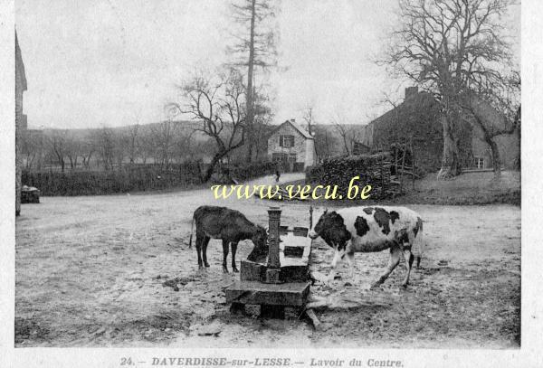 ancienne carte postale de Daverdisse Lavoir du centre