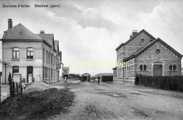 ancienne carte postale de Stockem La gare