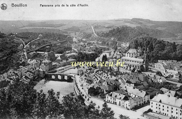 ancienne carte postale de Bouillon Panorama pris de la Côte d'Auclin
