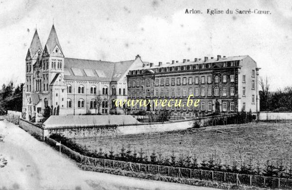 postkaart van Aarlen Eglise du Sacré-Coeur
