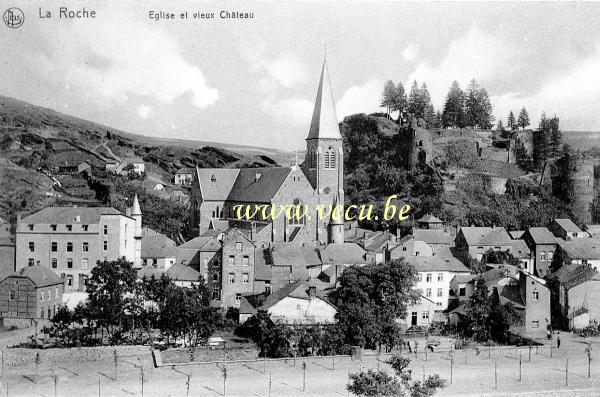ancienne carte postale de Laroche Eglise et vieux Château