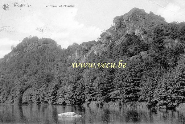 ancienne carte postale de Houffalize Le Hérou et l'Ourthe