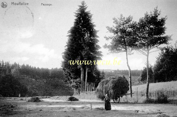 ancienne carte postale de Houffalize Paysage