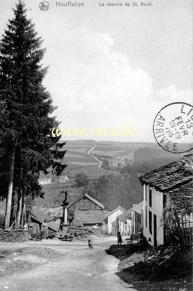 ancienne carte postale de Houffalize Le chemin de St. Roch
