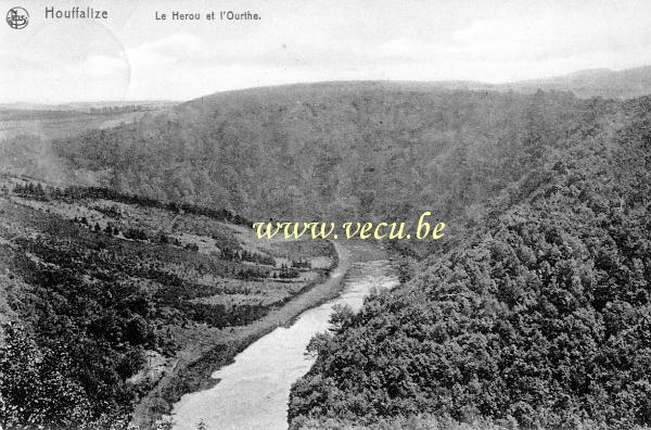 ancienne carte postale de Houffalize Le Herou et l'Ourthe