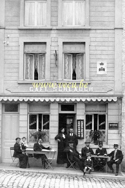 ancienne carte postale de Bouillon Café Schlauch - rue du Brutz 5