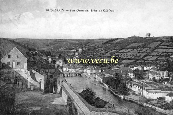 ancienne carte postale de Bouillon Vue générale, prise du Château
