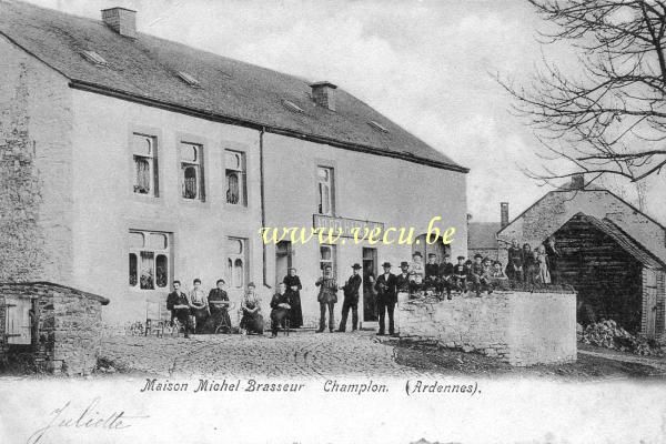 ancienne carte postale de Champlon Maison Michel Brasseur  (AD. Delhaize & Cie)