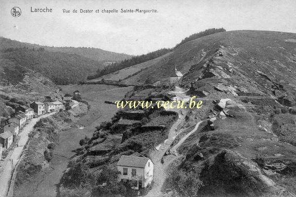 ancienne carte postale de Laroche Vue de Dester et chapelle Sainte-Marguerite