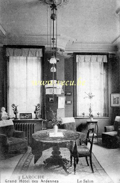 ancienne carte postale de Laroche Grand Hôtel des Ardennes - Le Salon