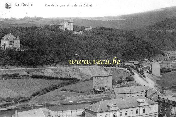 ancienne carte postale de Laroche Vue de la gare et route du Châlet