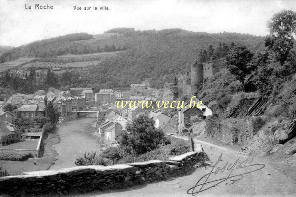 ancienne carte postale de Laroche Vue sur la ville (rue Saint-Quoilin)