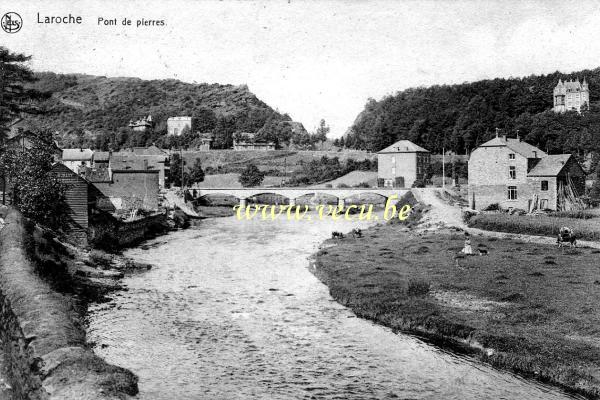 ancienne carte postale de Laroche Pont de pierres