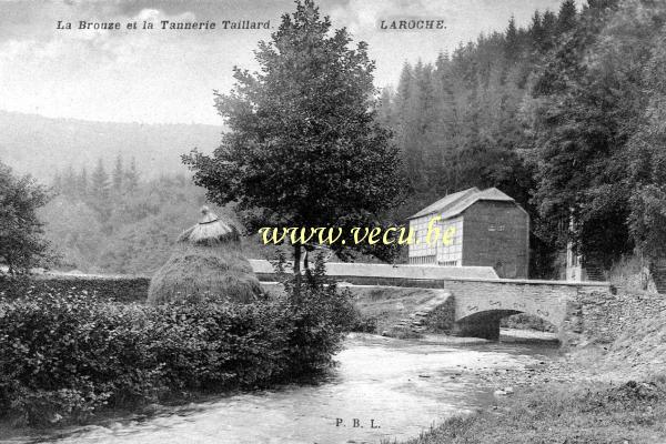 ancienne carte postale de Laroche La Bronze et la tannerie Taillard