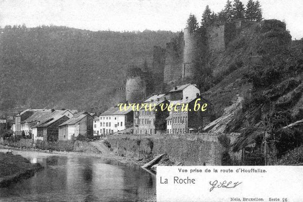 ancienne carte postale de Laroche Vue prise de la route d'Houffalize
