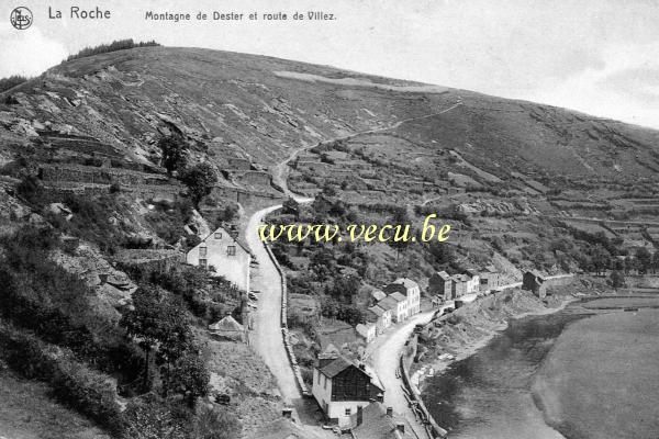 ancienne carte postale de Laroche Montagne de Dester et route de Villez