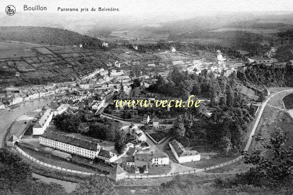 ancienne carte postale de Bouillon Panorama pris du Belvédère