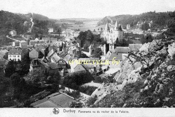 ancienne carte postale de Durbuy Panorama vu du Rocher de la Falaize