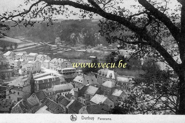 ancienne carte postale de Durbuy Panorama avec vue sur l'Hôtel Albert (actuellement Le Sanglier des Ardennes)